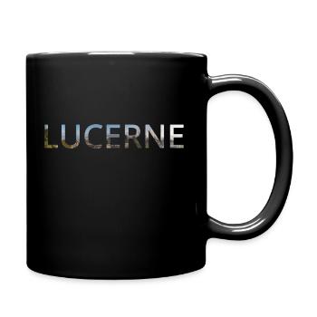 Luzern englisch Schriftzug modern Winter - Tasse einfarbig - Schwarz - Rechts