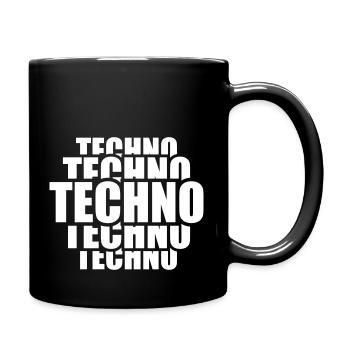 Techno Love Citation Dire Musique Fête Célébrer Logo - Mug uni - noir - Droite