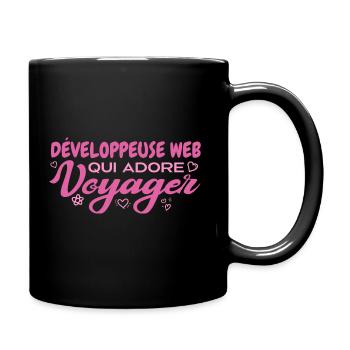 Webentwickler, Weltenbummler, Reisebegeisterter - Tasse einfarbig - Schwarz - Rechts