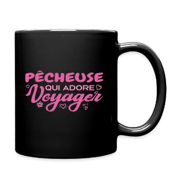 Pêcheuse globe-trotteuse passionnée de voyages - Mug uni - noir - Droite
