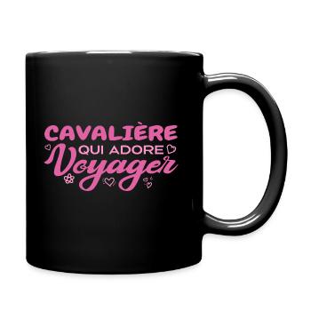 Cavalière globe-trotteuse passionnée de voyages - Mug uni - noir - Droite