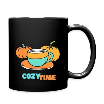 Herbst - Tasse einfarbig - Schwarz - Rechts