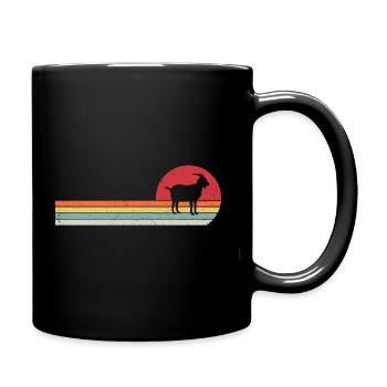 retro goat t-shirt - Mug uni - noir - Droite