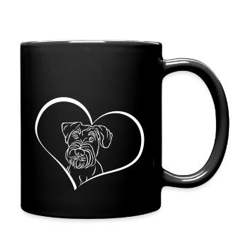 Schnauzer moyen en cœur - Mug uni - noir - Droite