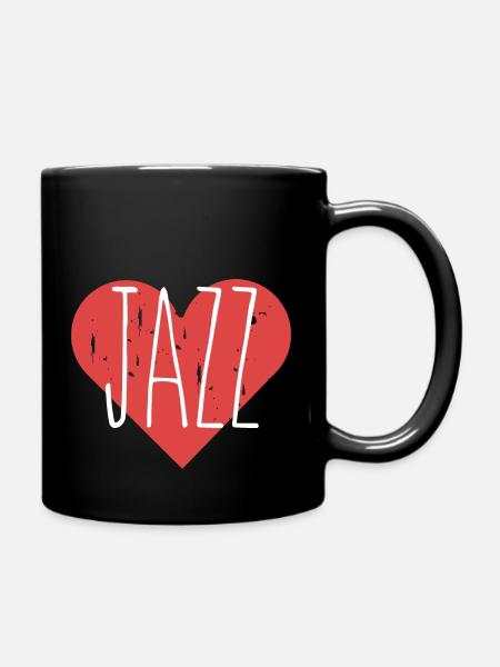 Jazz Love Schild Design - Tasse einfarbig - Schwarz
