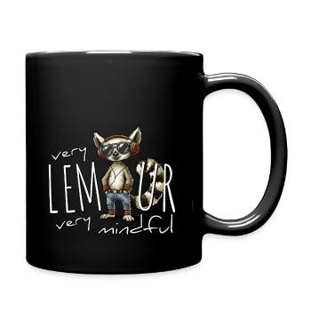 Very demure Lemur, very mindful! - Full Colour Mug - black - Right