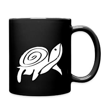 Eine süße Schildkröte - Tasse einfarbig - Schwarz - Rechts
