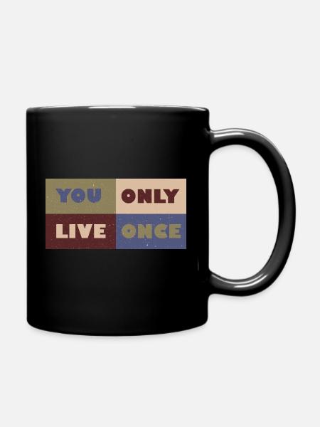 YOLO - Tasse einfarbig - Schwarz
