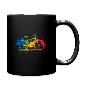 Colorful Bicycle Wheel Cyclist Bicycle Gift - Full Colour Mug - black - Right