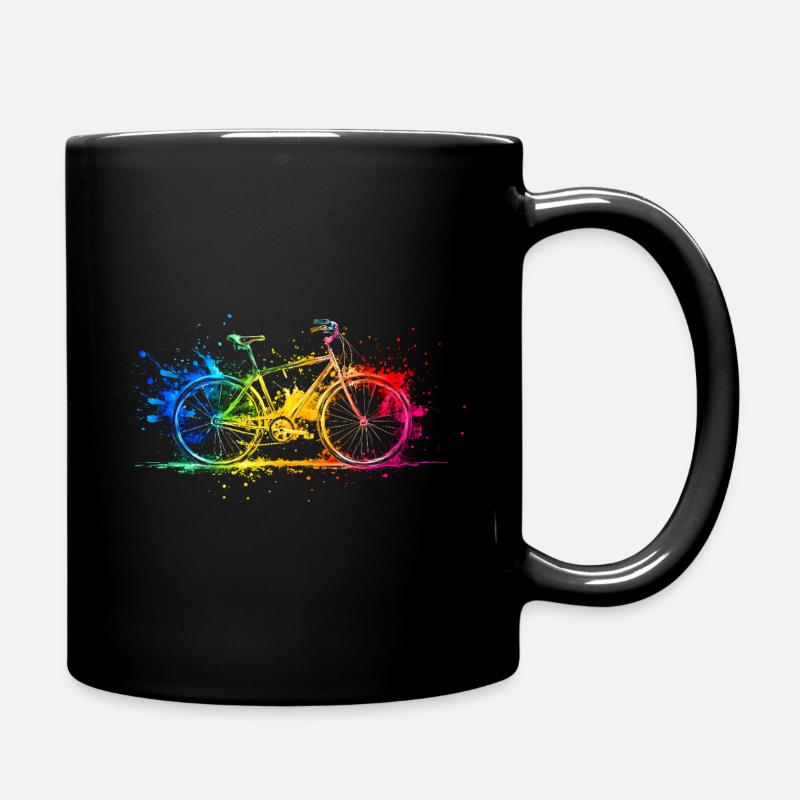 Roue de vélo colorée Cycliste Vélo Cadeau - Mug uni - noir