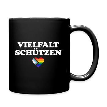 Vielfalt Schützen - Tasse einfarbig - Schwarz - Rechts