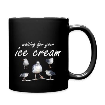 icecream Eis Möwe Meer Strand Fische Kreuzfahrt - Tasse einfarbig - Schwarz - Rechts