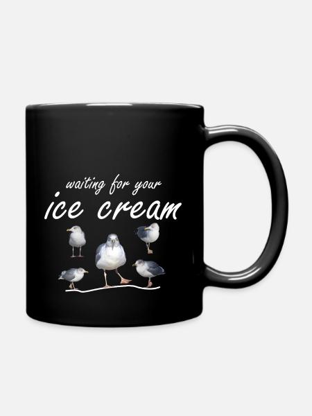 icecream Eis Möwe Meer Strand Fische Kreuzfahrt - Tasse einfarbig - Schwarz