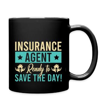 Insurance Agent Save The Day Funny Insurance - Tasse einfarbig - Schwarz - Rechts