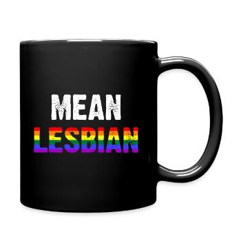Mean Lesbian - Full Colour Mug - black - Right