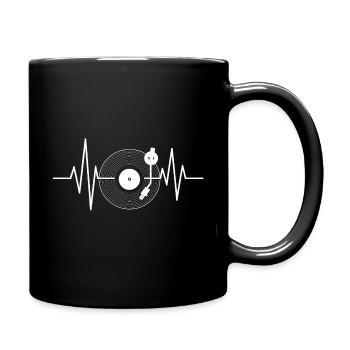 Vinyle Heartbeat Music Rétro Disque vinyle DJ Vibes - Mug uni - noir - Droite