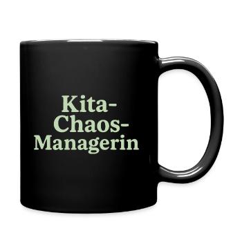 Kita Chaos Managerin (salbeigrün) - Tasse einfarbig - Schwarz - Rechts