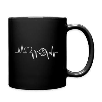 Volleyball Heartbeat Volleyball Volleyball - Full Colour Mug - black - Right