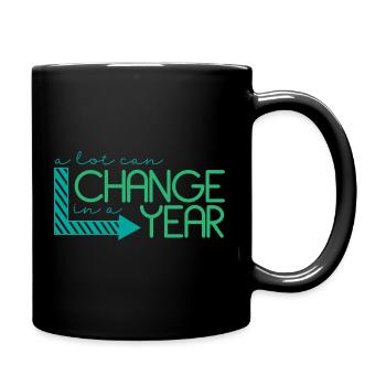 Citation inspirante changement annuel - Mug uni - noir - Droite