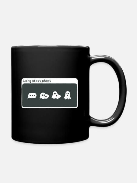 Cute Speak Bubble To Ghost Progression - Full Colour Mug - black
