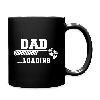 Vater-Kind-Bonding Baby Fußabdruck Design - Tasse einfarbig - Schwarz - Rechts