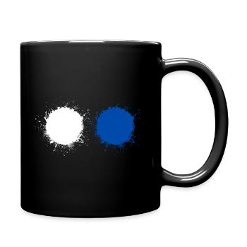 Weiß Blau - Tasse einfarbig - Schwarz - Rechts
