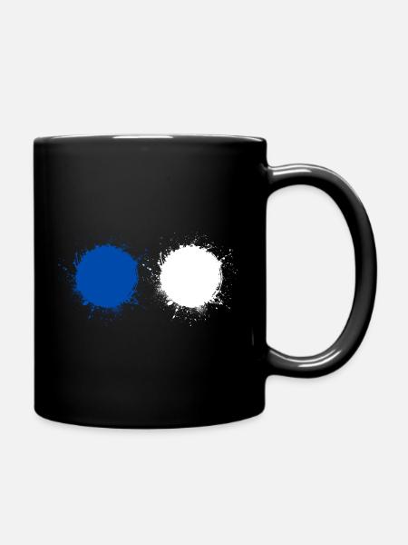 Blau Weiß - Tasse einfarbig - Schwarz