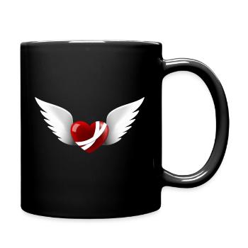 Wounded Heart with Wings - Full Colour Mug - black - Right