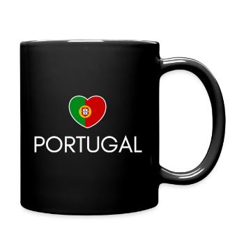 Heart with Portugal flag, Portuguese pride - Full Colour Mug - black - Right
