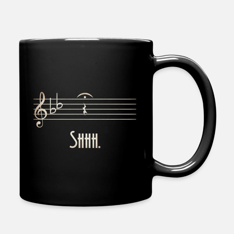 Shhh Stille Melodie Noten - Tasse einfarbig - Schwarz
