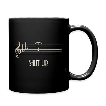 Silence à travers Notenauge tais-toi entre guillemets - Mug uni - noir - Droite