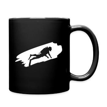 Divers diving underwater - Full Colour Mug - black - Right