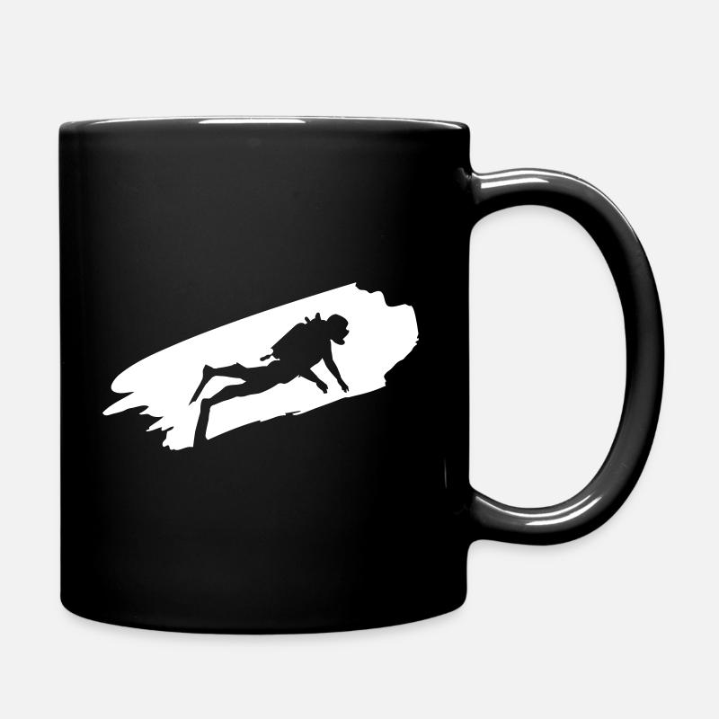 Taucher tauchen unter Wasser - Tasse einfarbig - Schwarz