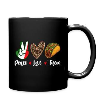 Paix Amour Tacos Fiesta Citation Fun - Mug uni - noir - Droite