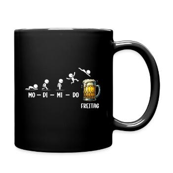 Freitag Wochenende Bierliebhaber Biertrinker - Tasse einfarbig - Schwarz - Rechts