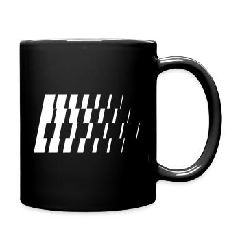 Monochrome diagonale Schrägstriche - Tasse einfarbig - Schwarz - Rechts