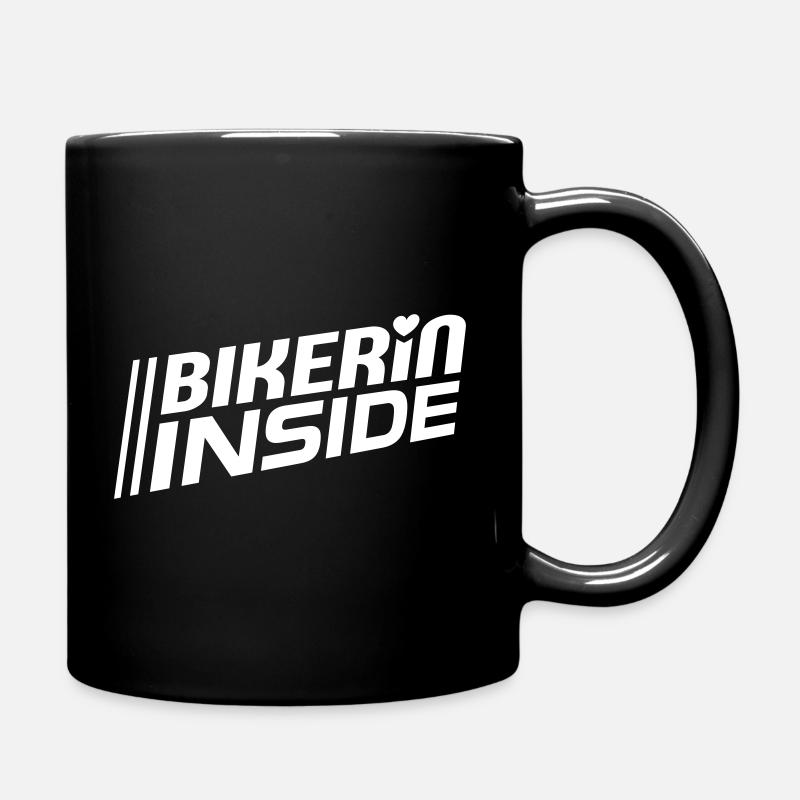 Bikerin inside lettering (color changeable) - Full Colour Mug - black