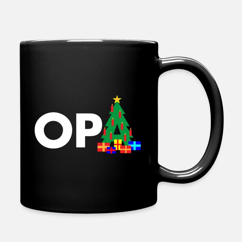 Opa Weihnachtsbaum - Tasse einfarbig - Schwarz