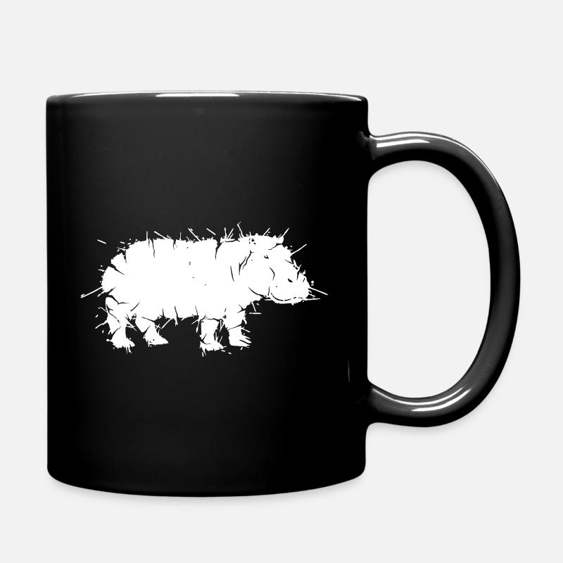 Flusspferd Hippo Grunge Kunst Vektor - Tasse einfarbig - Schwarz