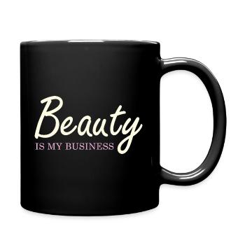Schönheit ist mein Business Elegante Script - Tasse einfarbig - Schwarz - Rechts