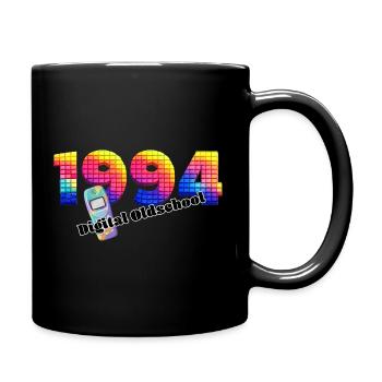 1994 – Frühe Digitale Ära - Tasse einfarbig - Schwarz - Rechts