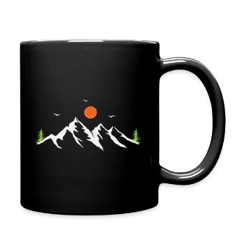 Gebirge - Tasse einfarbig - Schwarz - Rechts