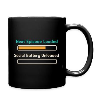 Anime introvert Weeb couch potato - Full Colour Mug - black - Right