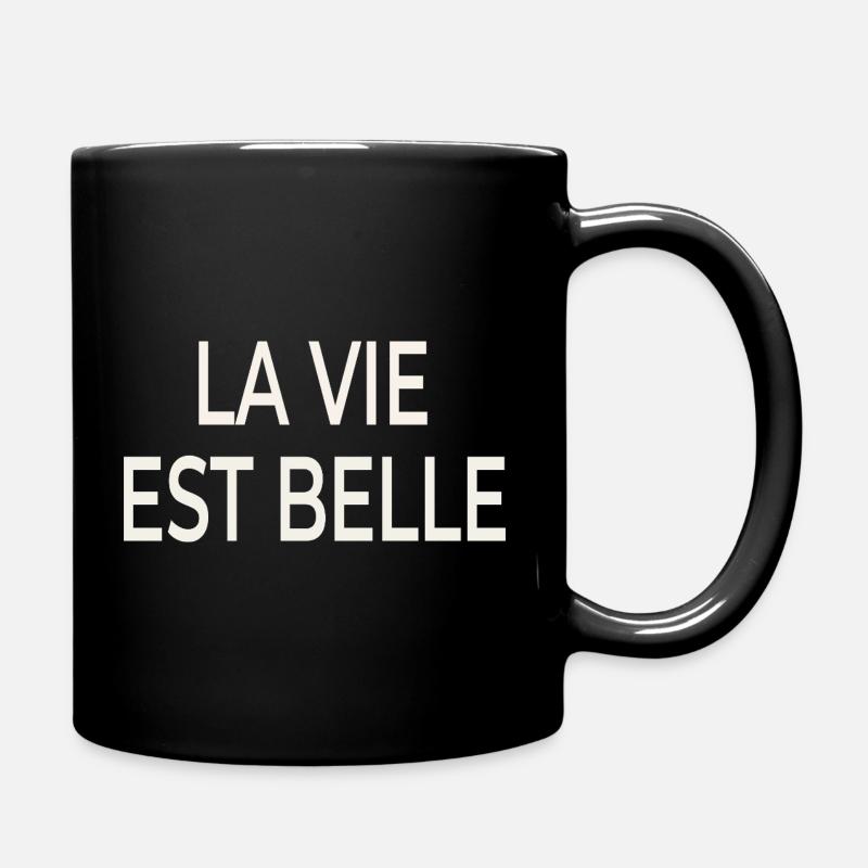 La Vie Est Belle – Französischer Chic - Tasse einfarbig - Schwarz
