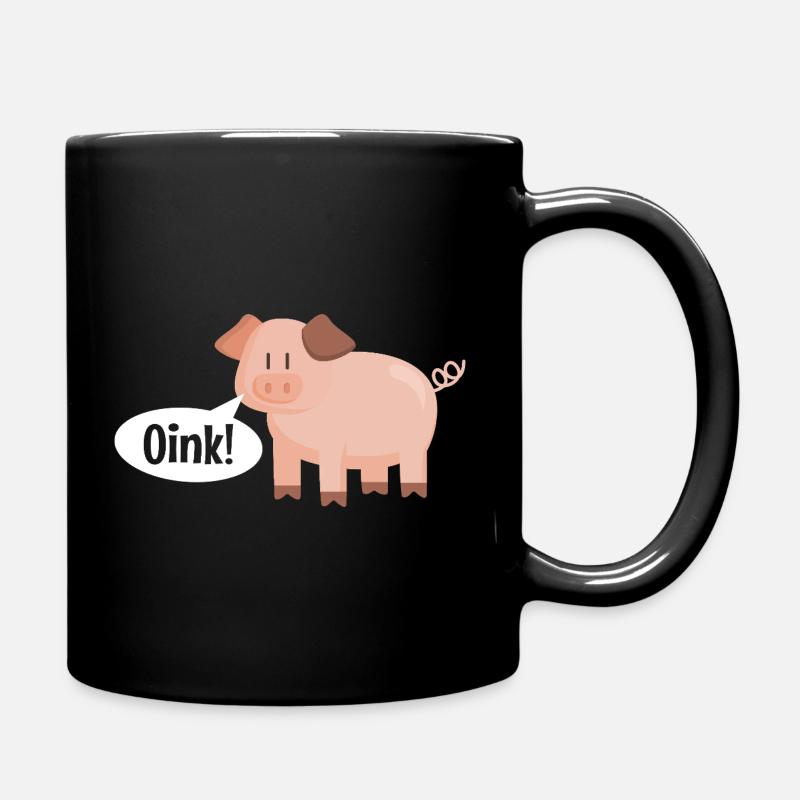 Pig Oink - Tasse einfarbig - Schwarz