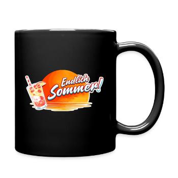 Endlich Sommer Sonnen Drink Grafik - Tasse einfarbig - Schwarz - Rechts