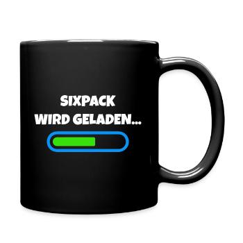 Sixpack wird geladen - Fitness Fortschritt - Tasse einfarbig - Schwarz - Rechts