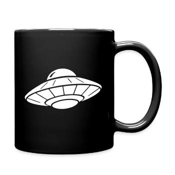 UFO Raumschiff Clean Silhouette Vektor - Tasse einfarbig - Schwarz - Rechts