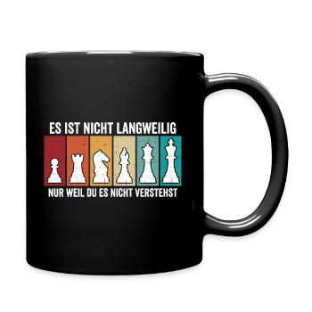 Retro Schach Figuren – Vintage Chess Design - Tasse einfarbig - Schwarz - Rechts