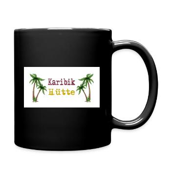 Idylle de l’île Caribbean Cabin Palm Trees - Mug uni - noir - Droite